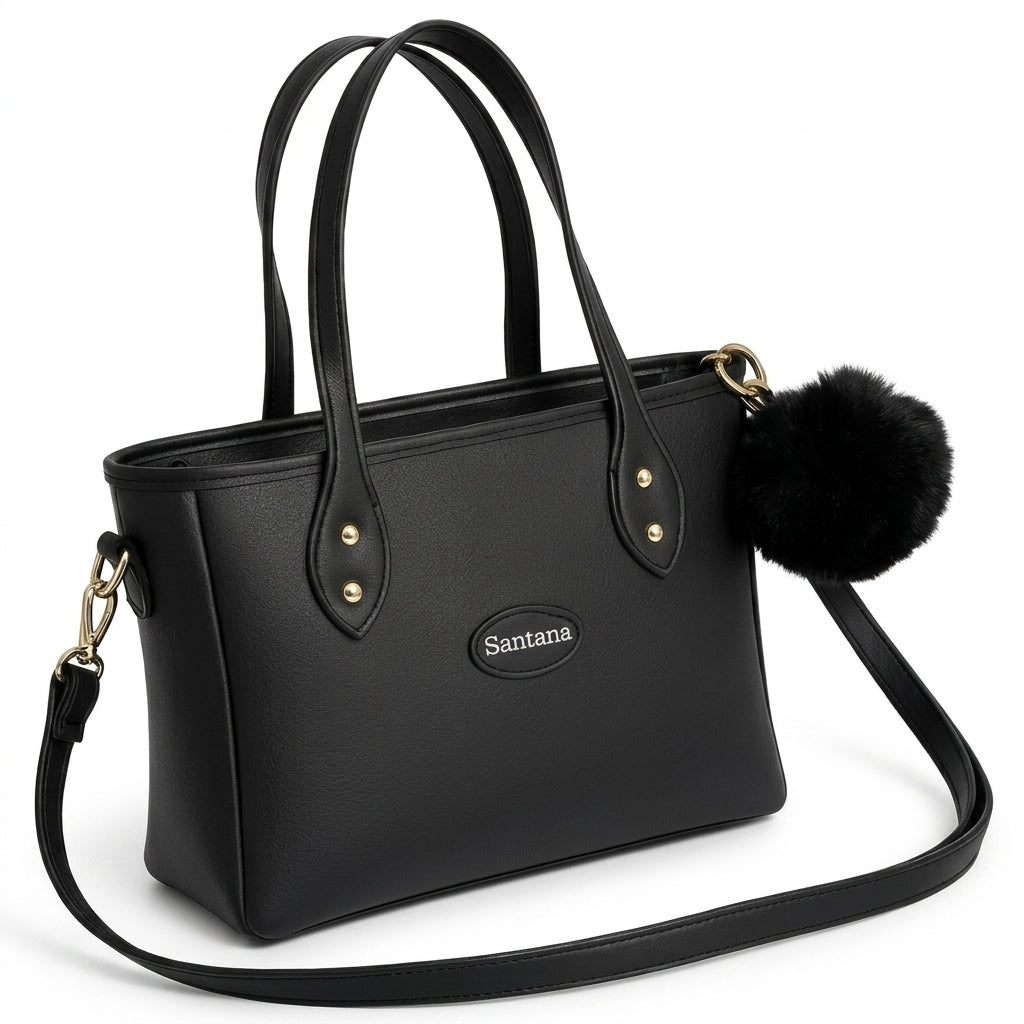 Bolsa Tote Preta Modelo Santana