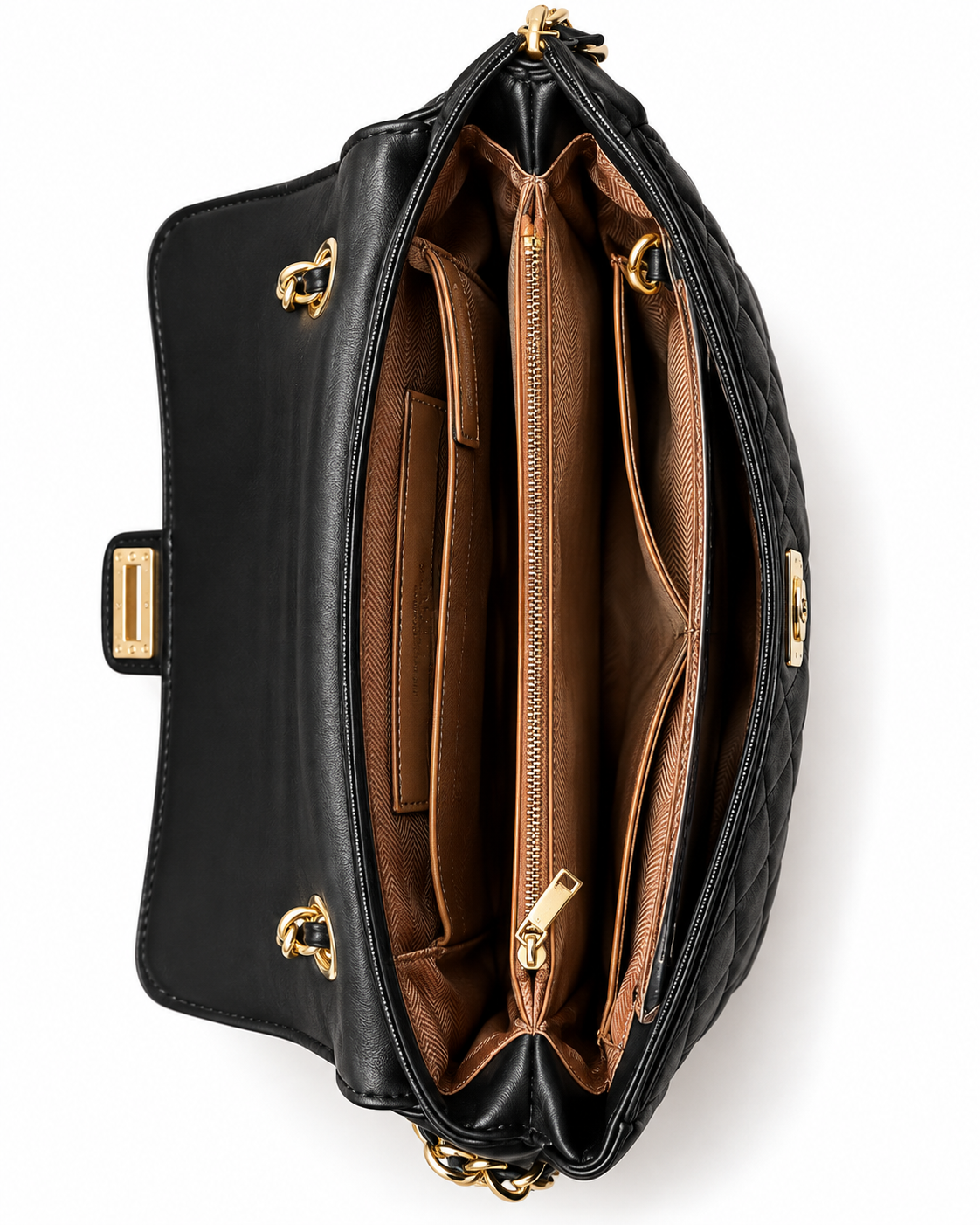 Bolsa Feminina Transversal Matelassê com Corrente Dourada Modelo Copacabana