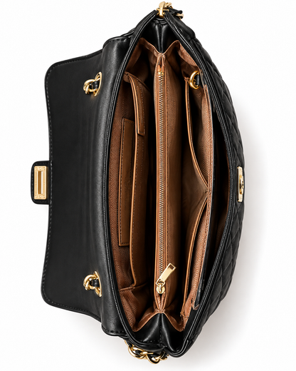 Bolsa Feminina Transversal Matelassê com Corrente Dourada Modelo Copacabana