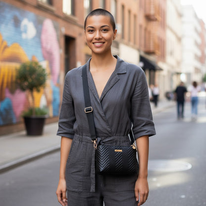 Bolsa Feminina Transversal Modelo Raquel | Preta