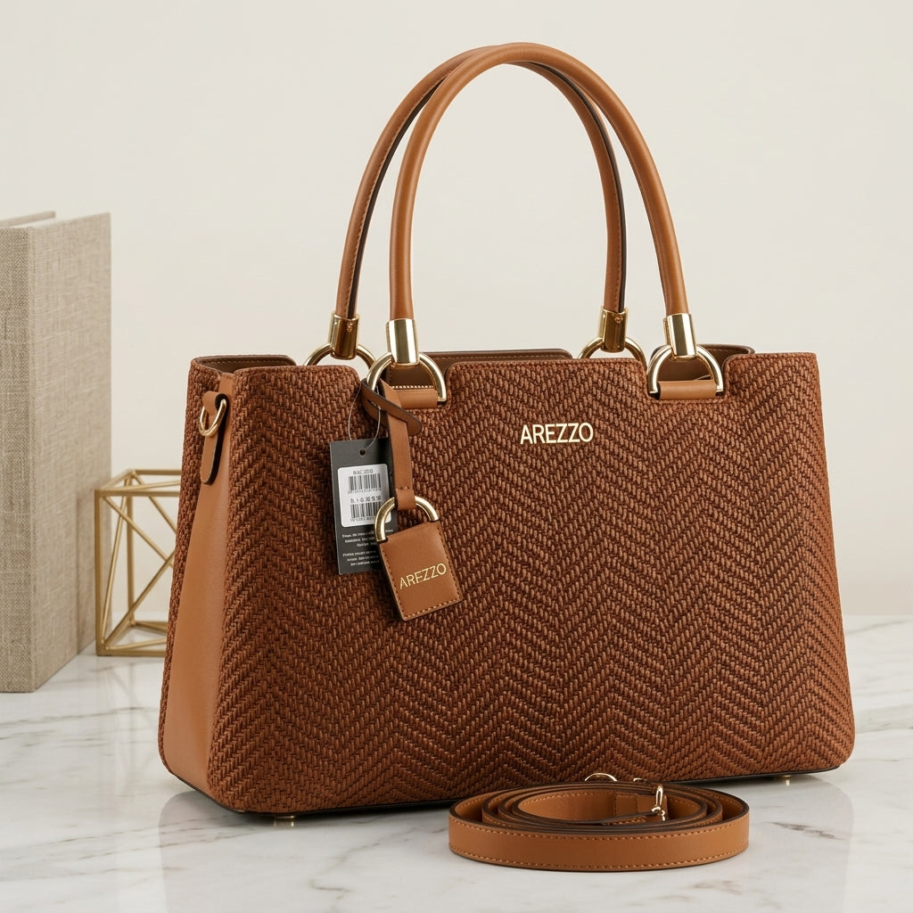 Bolsa Tote Feminina Grande Textura Chevron | Alto Impacto Visual