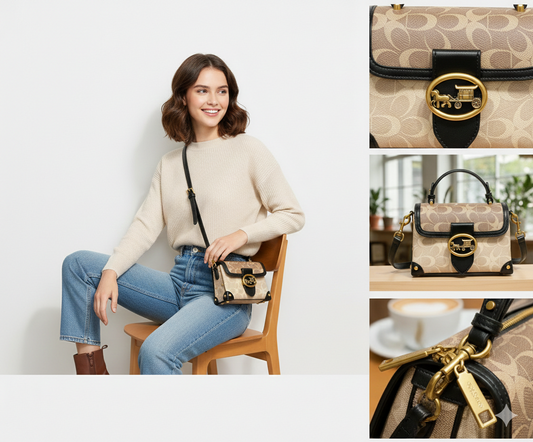 Bolsa Feminina Transversal Baú Modelo Heritage