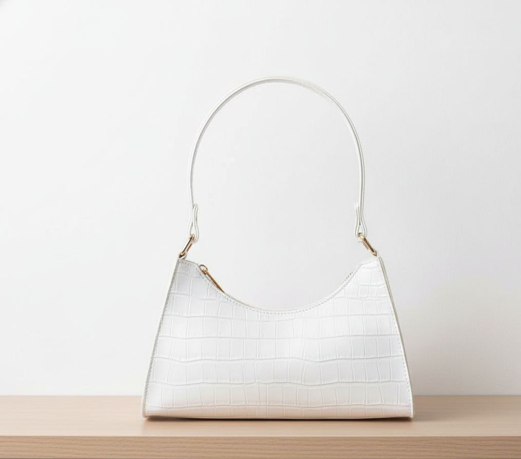 Bolsa Feminina Tiracolo Croco Gloss Black