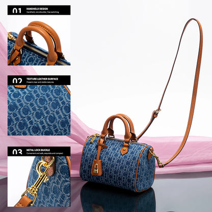 Bolsa Feminina Tiracolo Barrel Retro Denim