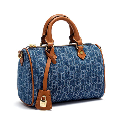 Bolsa Feminina Tiracolo Barrel Retro Denim