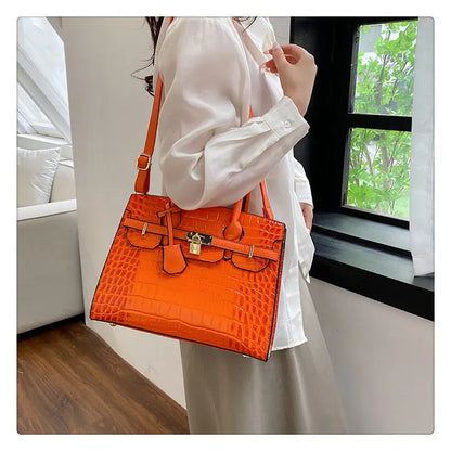 Bolsa Feminina Tote Modelo Queen Croco White – Edição Limitada