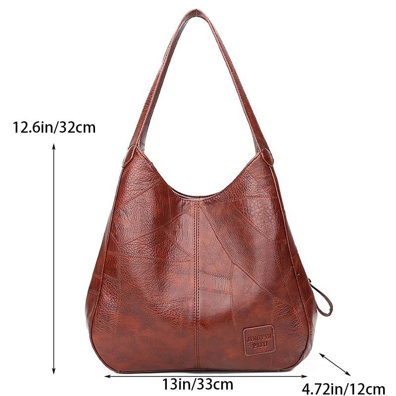 Bolsa Feminina de Couro Modelo Hobo Sienna – Patchwork Conforto e Estilo
