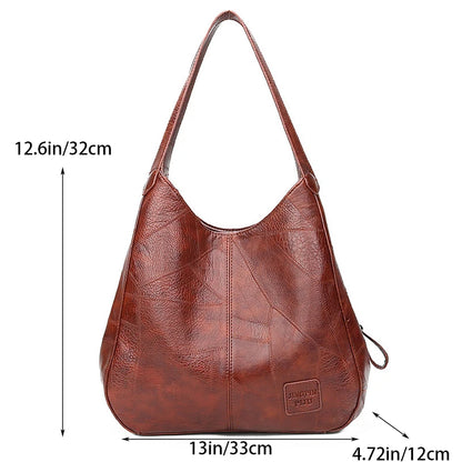 Bolsa Feminina de Couro Modelo Hobo Sienna – Patchwork Conforto e Estilo