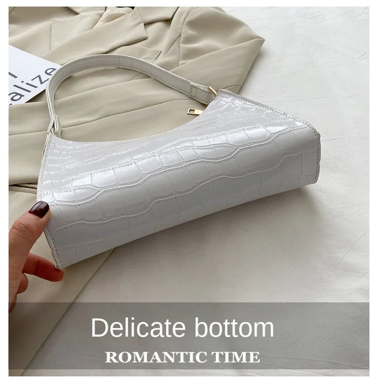 Bolsa Feminina Tiracolo Croco Gloss Black