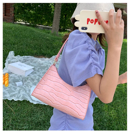 Bolsa Feminina Tiracolo Croco Gloss Black