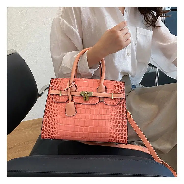 Bolsa Feminina Tote Modelo Queen Croco White – Edição Limitada