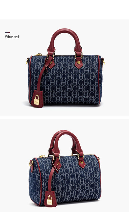 Bolsa Feminina Tiracolo Barrel Retro Denim