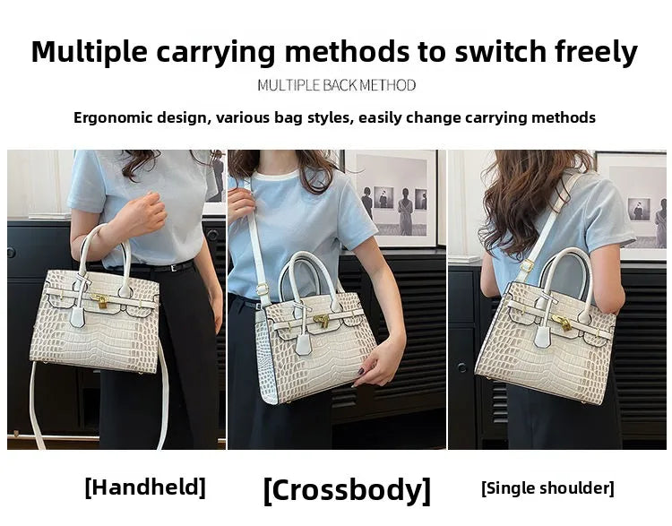 Bolsa Feminina Tote Modelo Queen Croco White – Edição Limitada