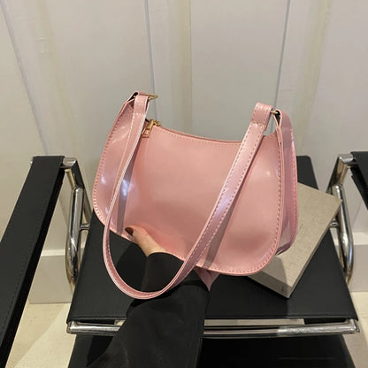 Bolsa Feminina Tiracolo Baguete Feminina de Ombro em Verniz