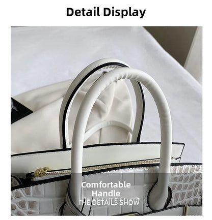 Bolsa Feminina Tote Modelo Queen Croco White – Edição Limitada
