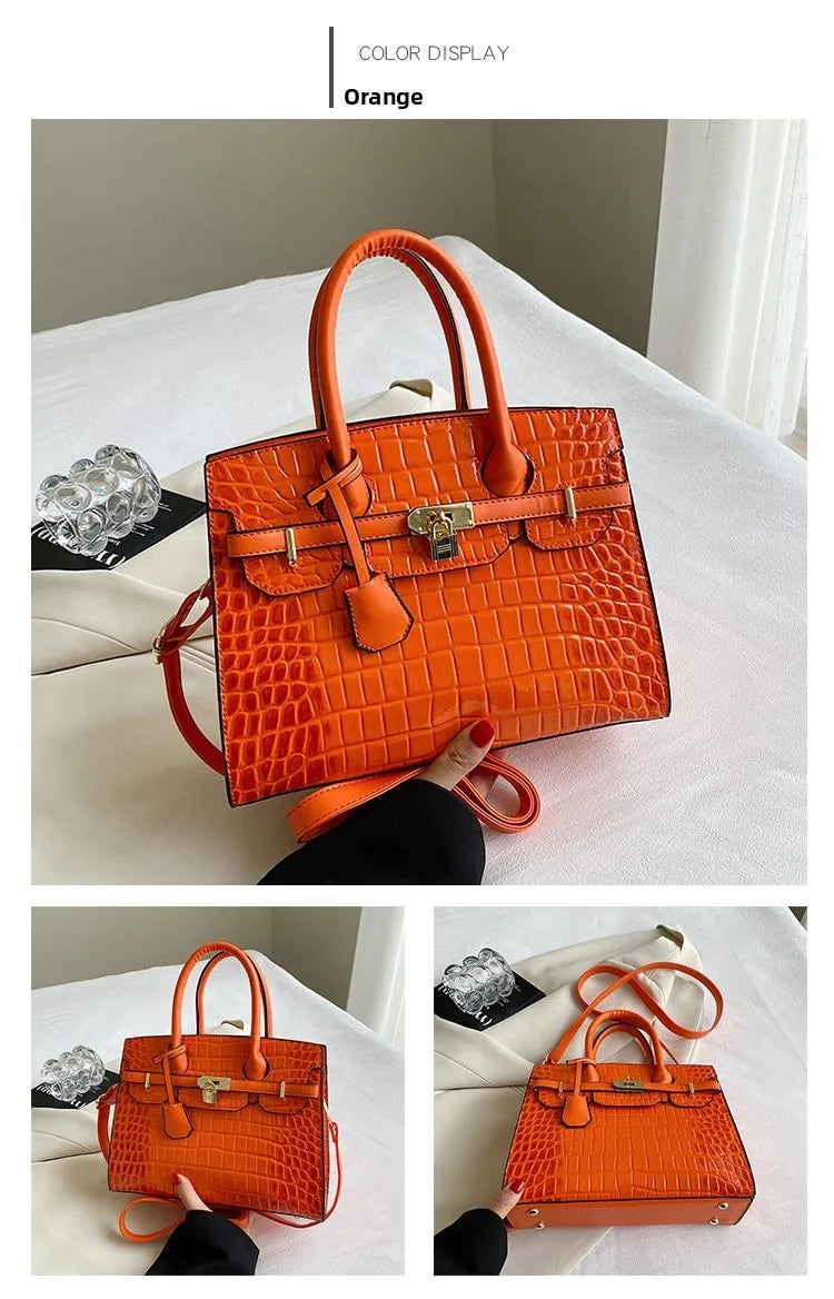 Bolsa Feminina Tote Modelo Queen Croco White – Edição Limitada