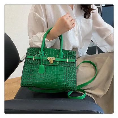 Bolsa Feminina Tote Modelo Queen Croco White – Edição Limitada