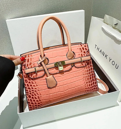 Bolsa Feminina Tote Modelo Queen Croco White – Edição Limitada