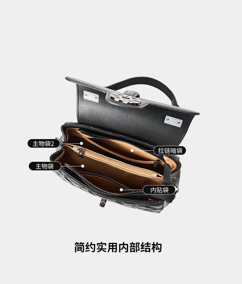 Bolsa Feminina Transversal Mocca Deluxe – Estruturada em Matelassê