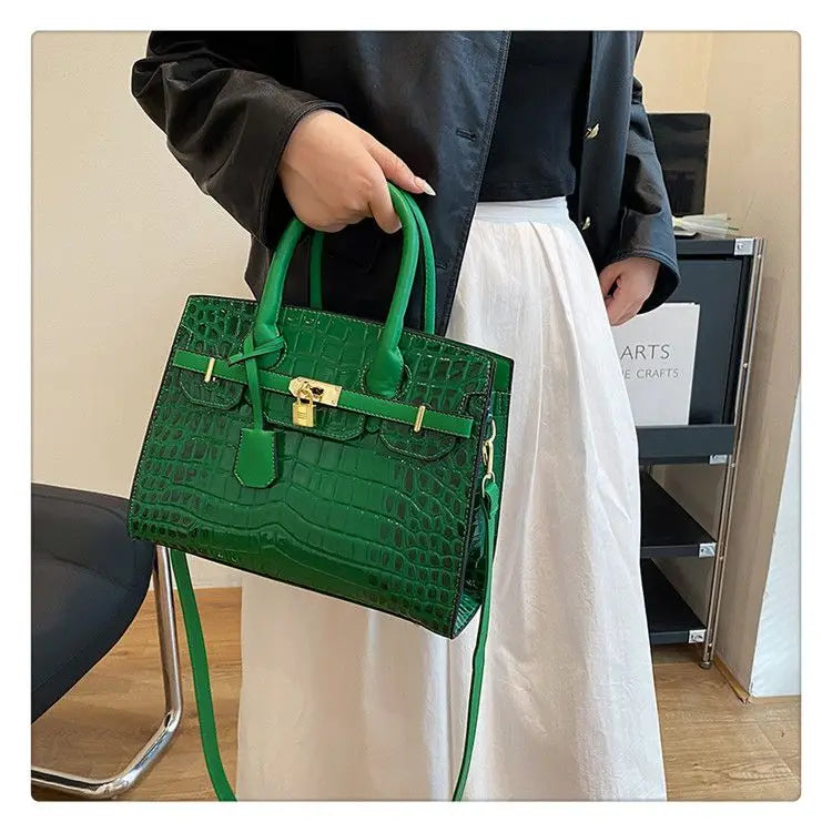 Bolsa Feminina Tote Modelo Queen Croco White – Edição Limitada