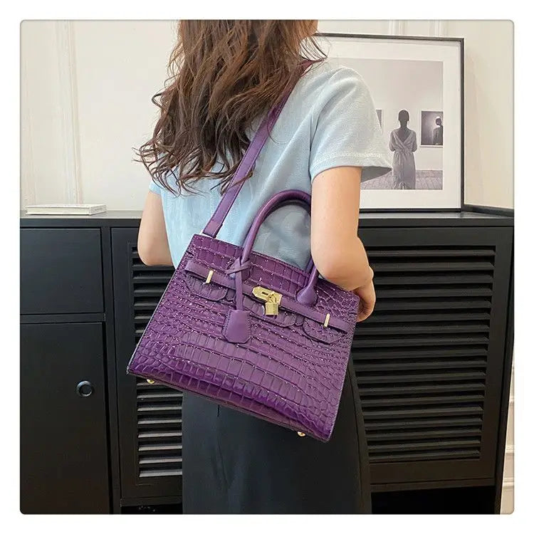 Bolsa Feminina Tote Modelo Queen Croco White – Edição Limitada