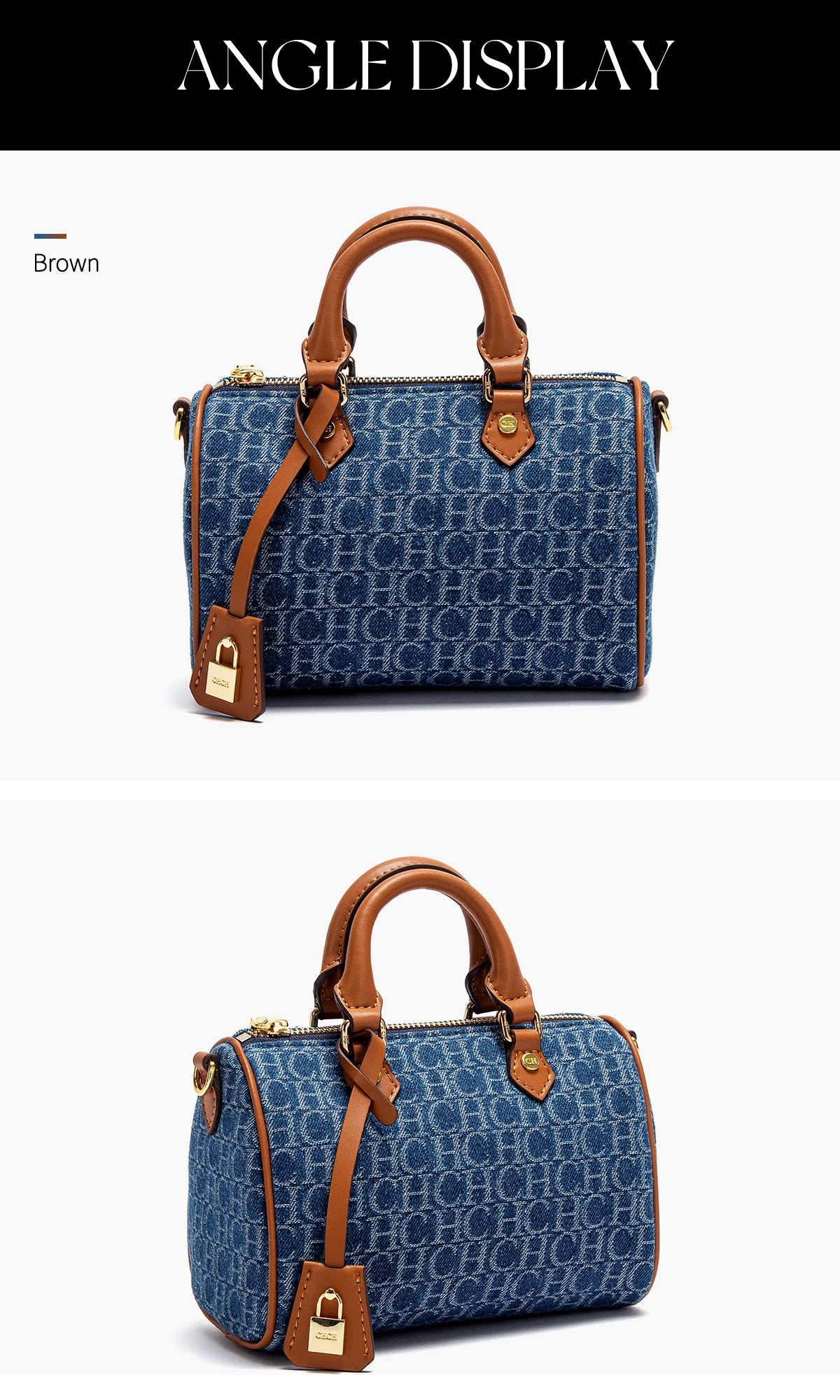 Bolsa Feminina Tiracolo Barrel Retro Denim