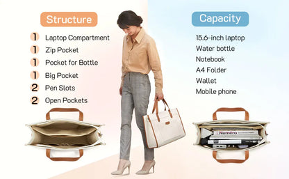 Bolsa Feminina Tote Executiva Victoria – Pingente Charm Gold