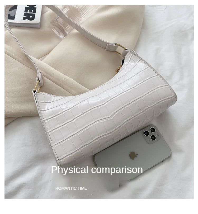 Bolsa Feminina Tiracolo Croco Gloss Black