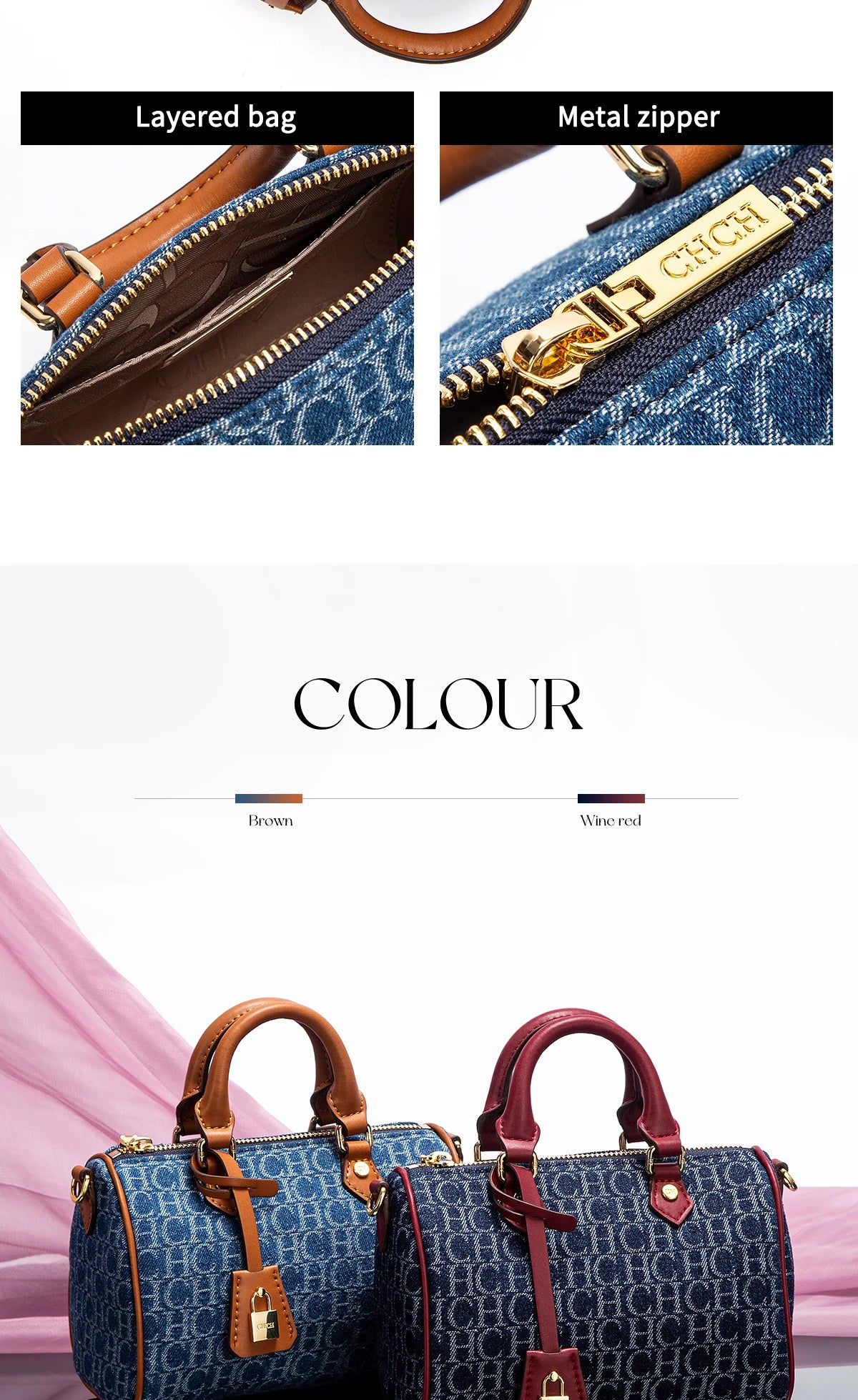 Bolsa Feminina Tiracolo Barrel Retro Denim