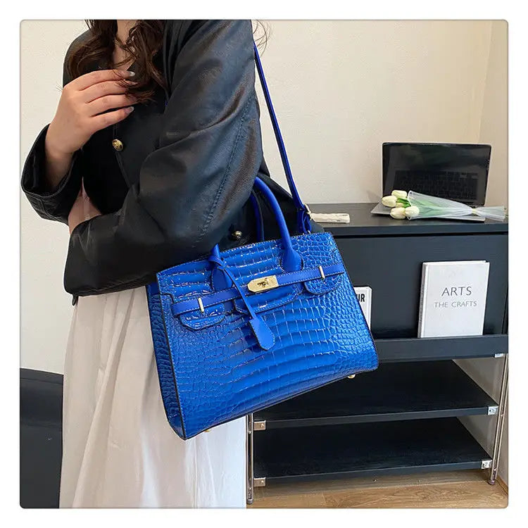 Bolsa Feminina Tote Modelo Queen Croco White – Edição Limitada