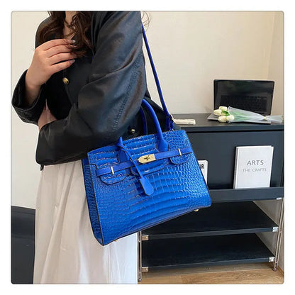 Bolsa Feminina Tote Modelo Queen Croco White – Edição Limitada