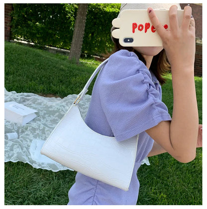 Bolsa Feminina Tiracolo Croco Gloss Black