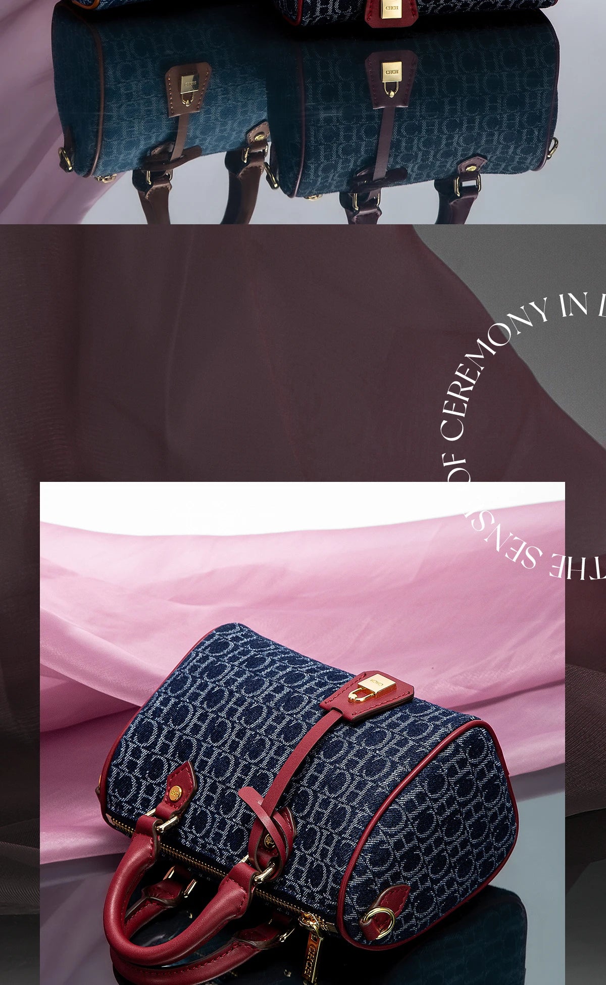 Bolsa Feminina Tiracolo Barrel Retro Denim