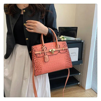 Bolsa Feminina Tote Modelo Queen Croco White – Edição Limitada