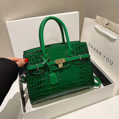 Bolsa Feminina Tote Modelo Queen Croco White – Edição Limitada