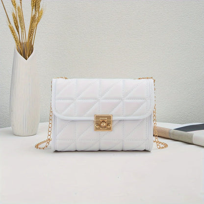 Bolsa Feminina Tiracolo Feminina Preta com Matelassê Geométrico