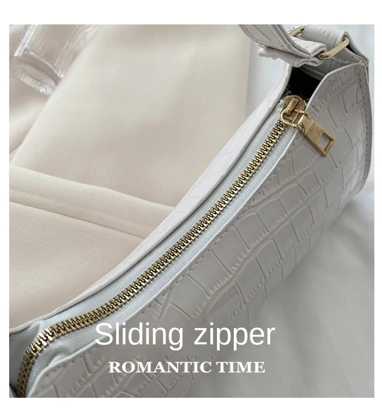 Bolsa Feminina Tiracolo Croco Gloss Black