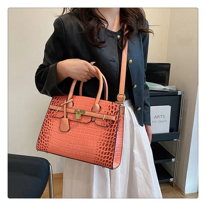 Bolsa Feminina Tote Modelo Queen Croco White – Edição Limitada