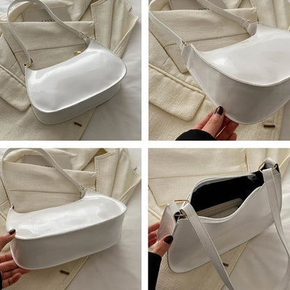 Bolsa Feminina Tiracolo Baguete Feminina de Ombro em Verniz