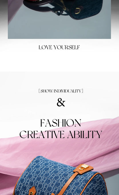 Bolsa Feminina Tiracolo Barrel Retro Denim