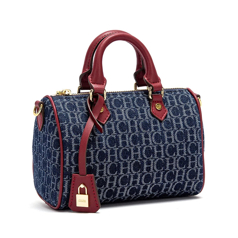 Bolsa Feminina Tiracolo Barrel Retro Denim