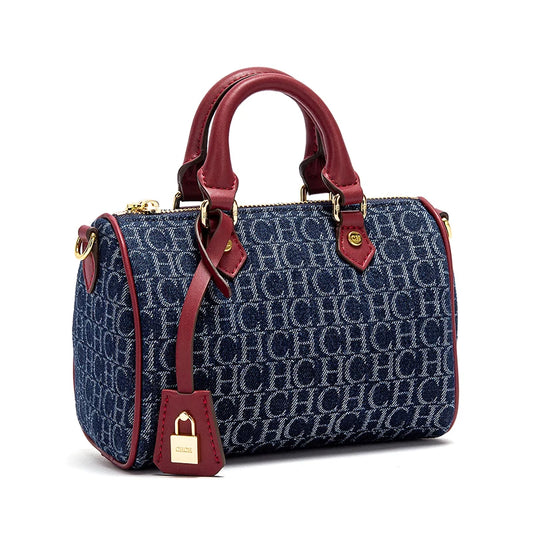 Bolsa Feminina Tiracolo Barrel Retro Denim