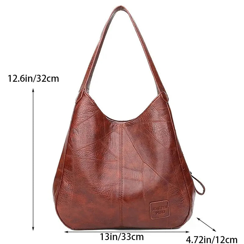 Bolsa Feminina de Couro Modelo Hobo Sienna – Patchwork Conforto e Estilo