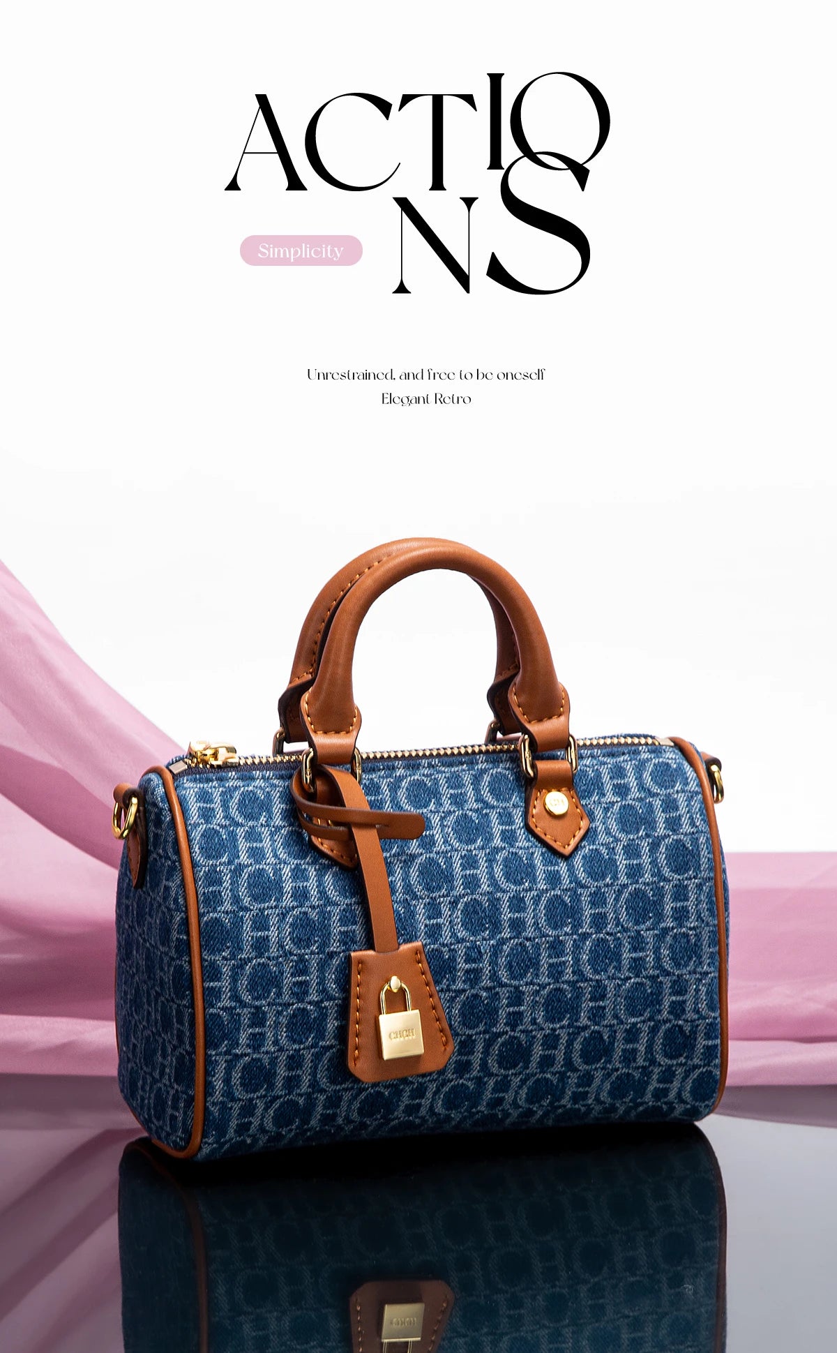 Bolsa Feminina Tiracolo Barrel Retro Denim