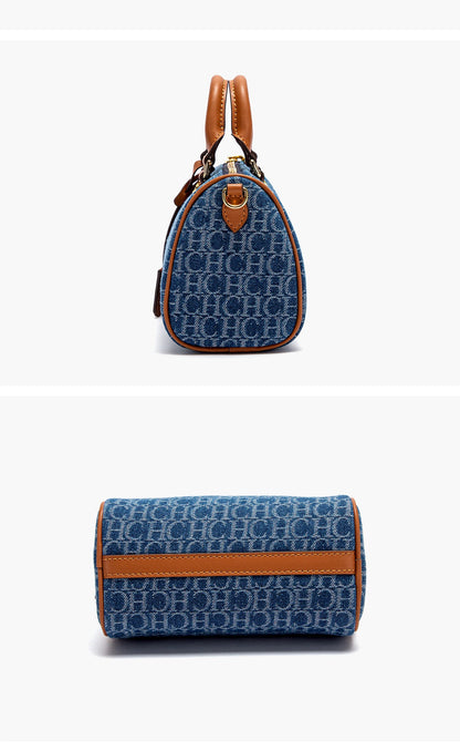 Bolsa Feminina Tiracolo Barrel Retro Denim