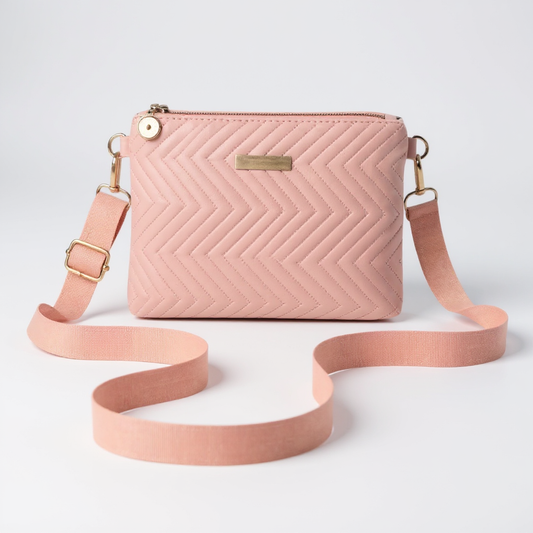 Bolsa Feminina Transversal Modelo Raquel Rosa