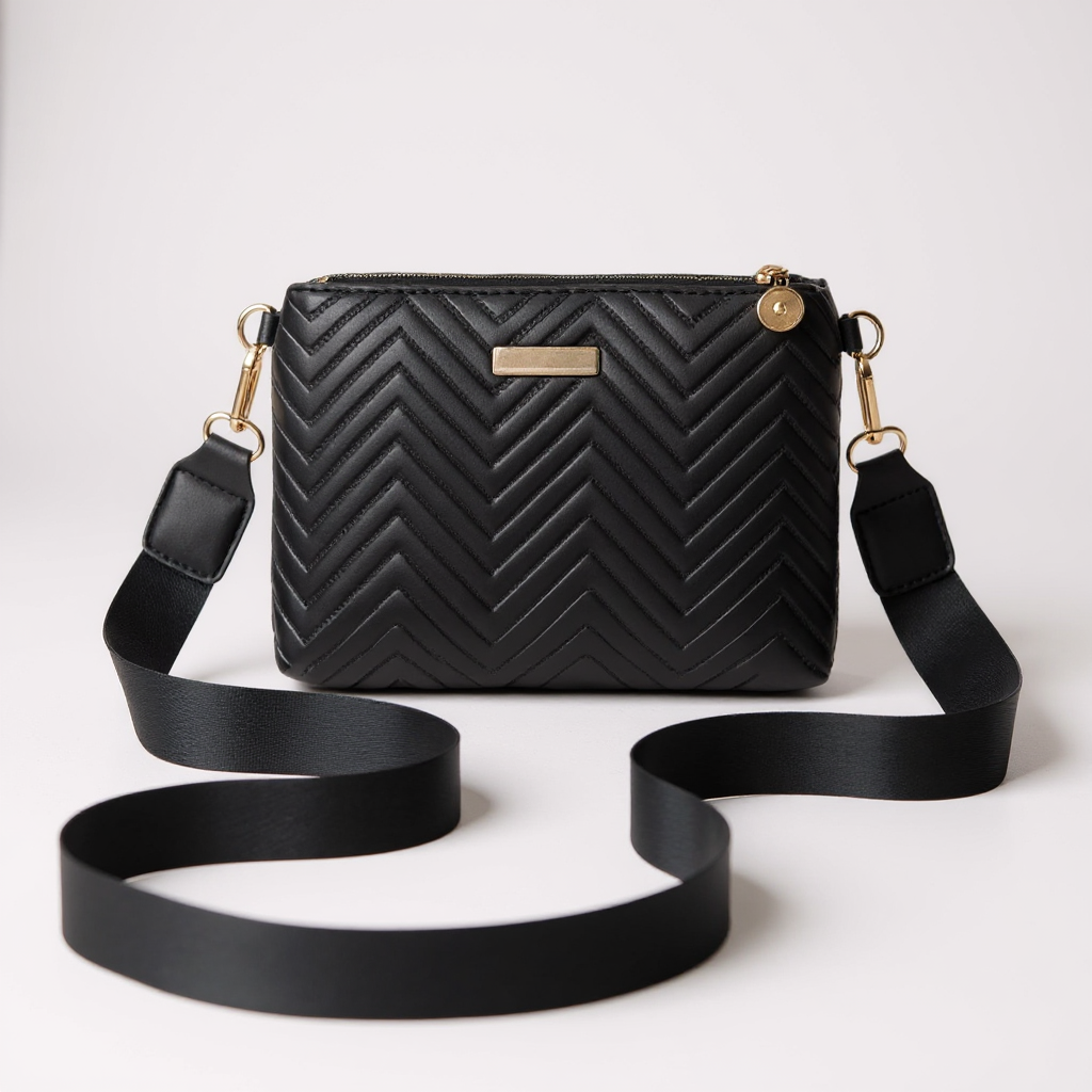 Bolsa Feminina Transversal Modelo Raquel | Preta