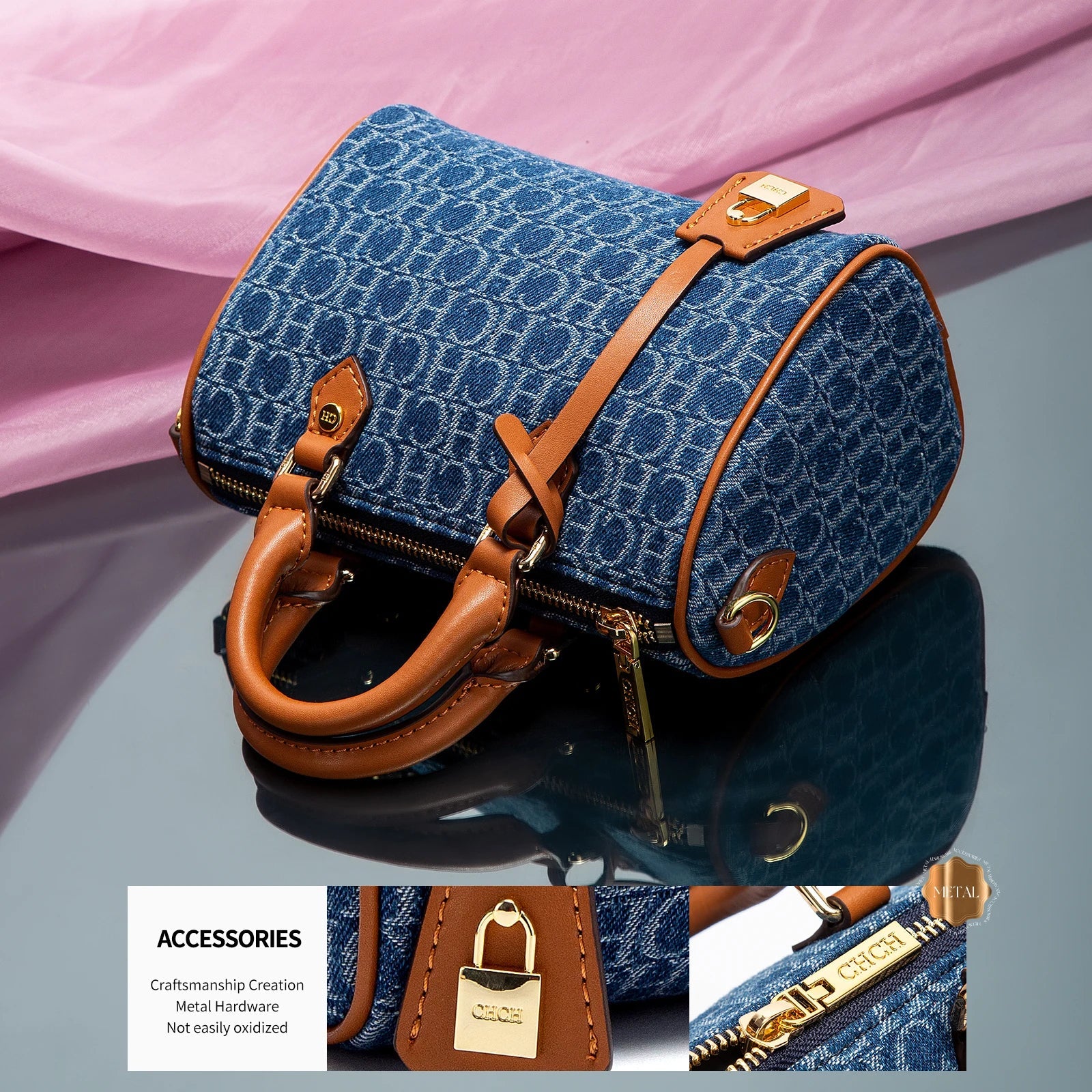 Bolsa Feminina Tiracolo Barrel Retro Denim - Loja Glamurize LTDA