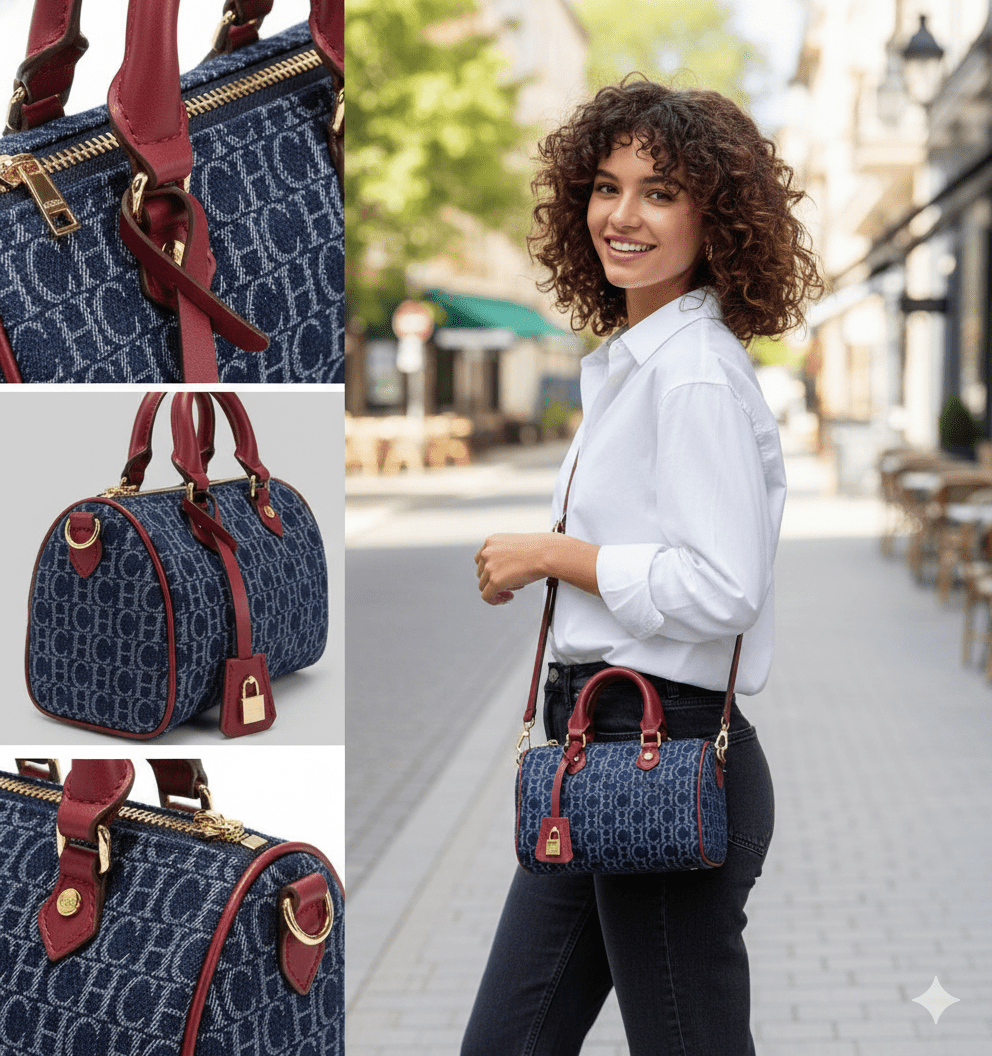 Bolsa Feminina Tiracolo Barrel Retro Denim - Loja Glamurize LTDA