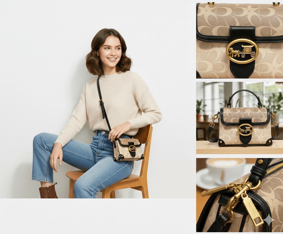 Bolsa Feminina Transversal Baú Modelo Heritage - Loja Glamurize LTDA